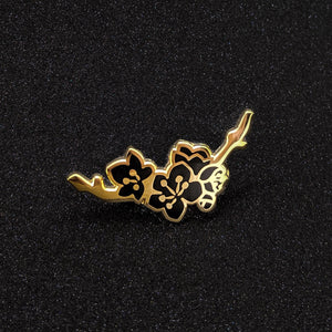 Sakura Hard Enamel Pin (Black + Gold Ver.)